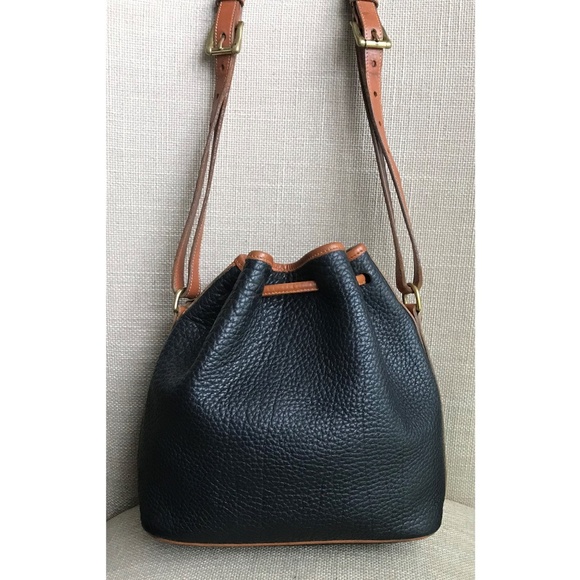 Dooney & Bourke Black and Tan Shoulder Bag - bucket bag - Picture 5 of 11
